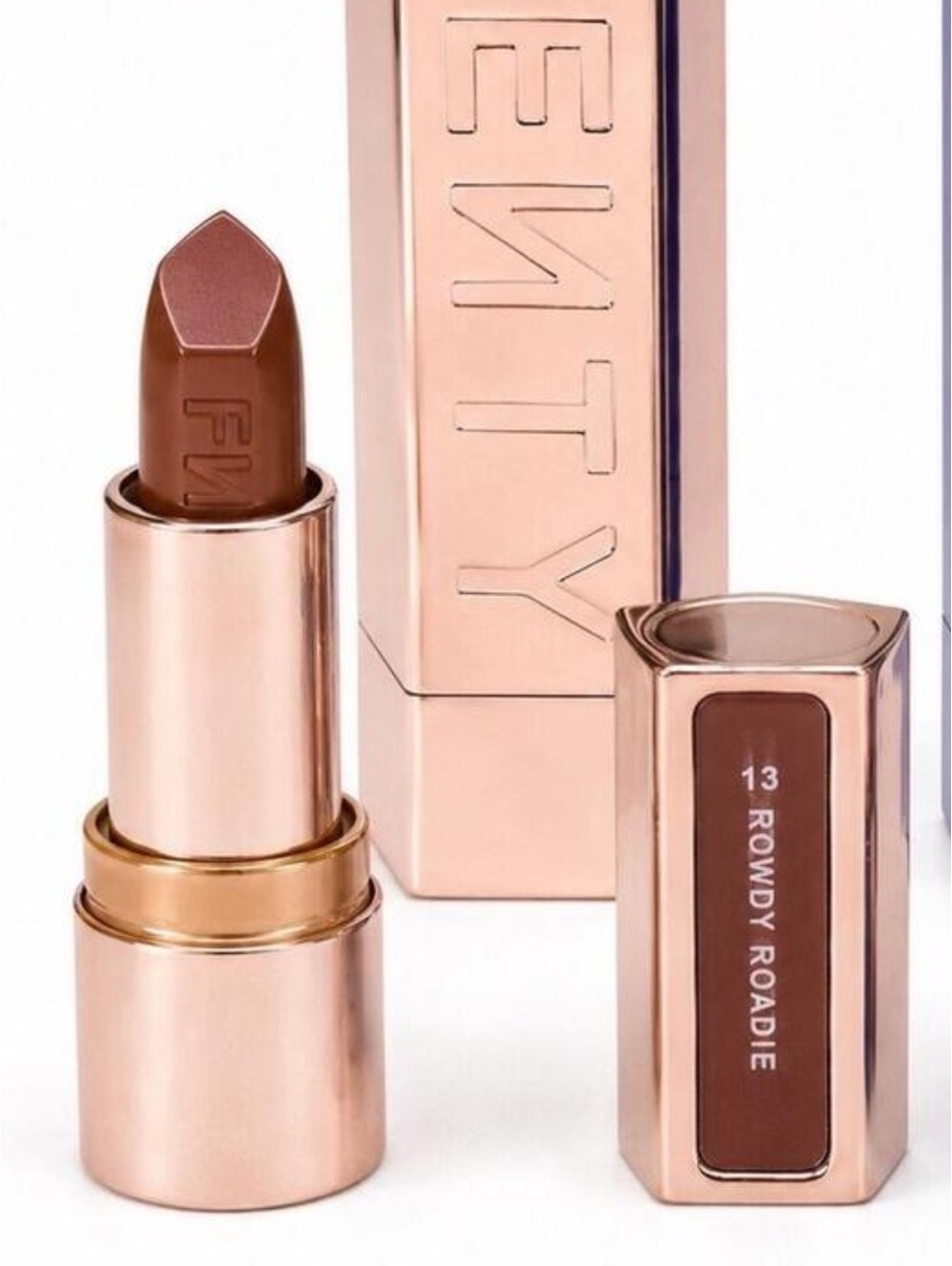 Fenty Beauty Icon Semi-Matte Refillable Lipstick Case & Fill 13 Rowdy Roadie NEW